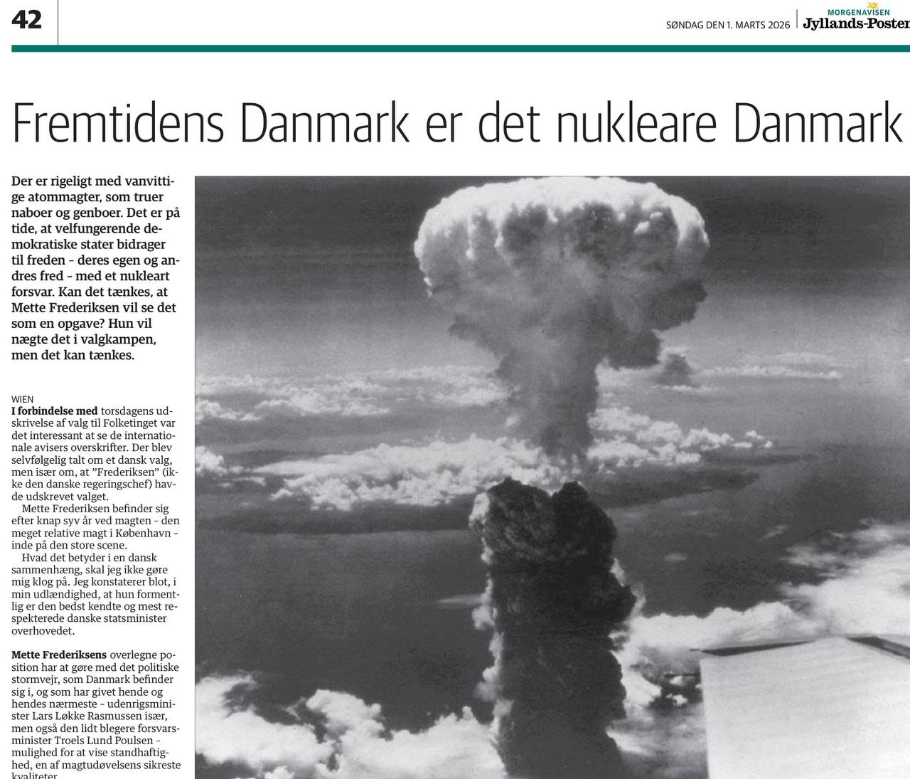 «Дания будущего - это Дания с ядерным оружием»