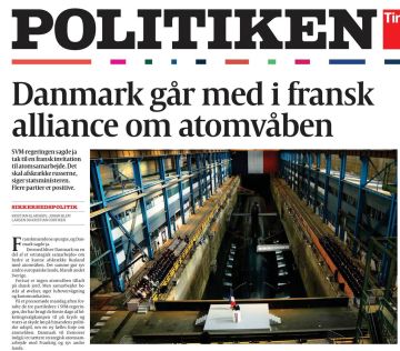 Владимир Корнилов: Вчерашнее заявление Макрона о расширении его «ядерного зонтика» на 8 стран Европы застало датских политиков врасплох