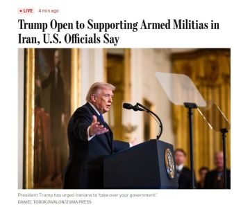Президент Трамп готов поддержать вооружённые группировки в Иране, готовые взять в руки оружие против правительства, включая курдские фракции, — WSJ