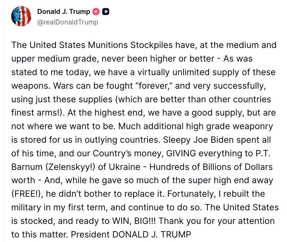 Трамп на фоне войны в Иране заявил, что США растратили свое вооружение для Украины и нелицеприятно отозвался о Зеленском