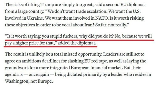 ЕС не будет называть администрацию Трампа ‘тупыми ублюдками’, чтобы сохранить помощь США Украине – европейский дипломат в интервью Politico