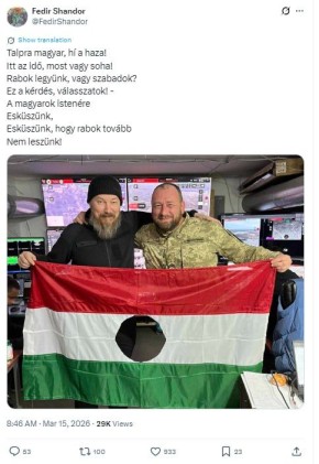 Посол Украины в Будапеште сфотографировался с продырявленным флагом Венгрии