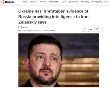 Зеленский пиарит ГУР.. Говорит, что украинская разведка имеет ‘неопровержимые’ доказательства того, что Россия поставляла разведывательную информацию Ирану