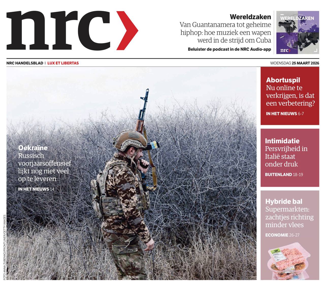 Владимир Корнилов: Красота да и только! Главная новость в Нидерландах - не Иран, не нефтяной кризис, не внутренние дела! Главная тема газеты NRC: «Украина. Российское весеннее наступление, похоже, не приносит результаты»!