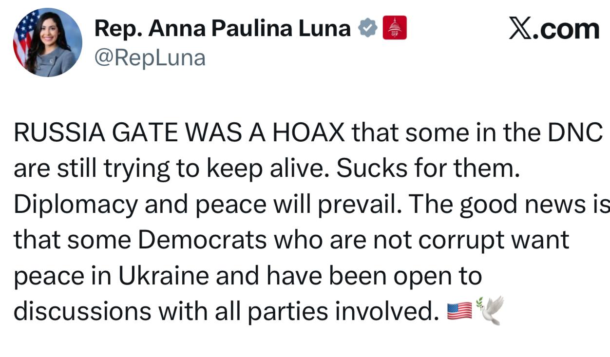 Член палаты представителей конгресса США Анна Паулина Луна - о том, что не все демократы настроены против России: