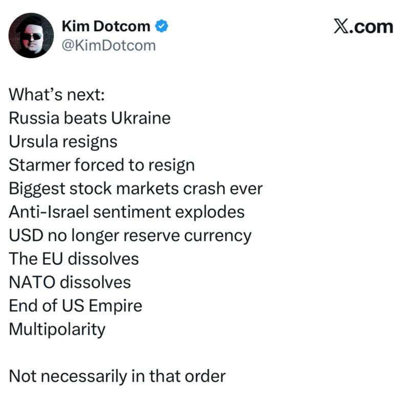 Ким Дотком - о том, что будет после окончания войны на Ближнем Востоке: