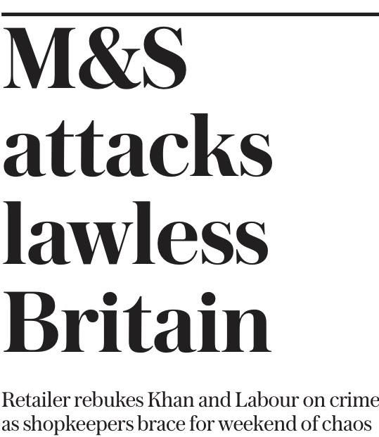 Владимир Корнилов: Руководство сети магазинов Marks & Spenser обратилось с письмом отчаяния к руководству Британии и Лондона, призывая защитить розничную торговлю от захлестнувшей Британию волны воровства и грабежей в...