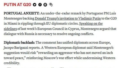 ������� �������: ����� ���������� ���� ���������� ������� ����������� ������ �������� ������ � ����� ���������� ������� G20, �������� Politico