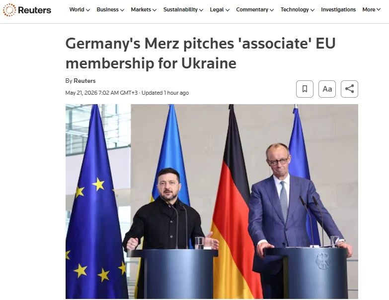 ‘Мерц предлагает Украине ограниченное 'членство' в ЕС, чтобы Зеленскому было легче объяснить народу территориальные уступки’ – Reuters