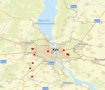 Согласно спутниковым данным и тепловым меткам, после ночных ударов в Киеве вспыхнули крупные пожары на территории нескольких промышленных объектов