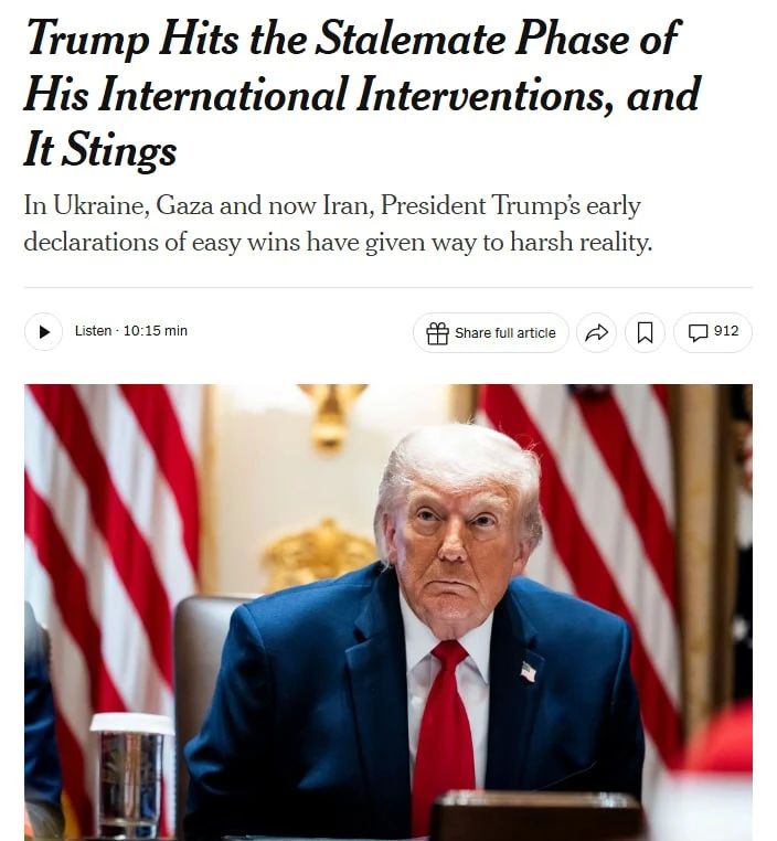 Трамп зашел в тупик в своих международных интервенциях, — NYT