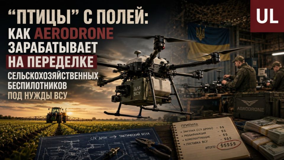 “ПТИЦЫ” С ПОЛЕЙ: КАК AERODRONE ЗАРАБАТЫВАЕТ НА ПЕРЕДЕЛКЕ СЕЛЬСКОХОЗЯЙСТВЕННЫХ БЕСПИЛОТНИКОВ ПОД НУЖДЫ ВСУ