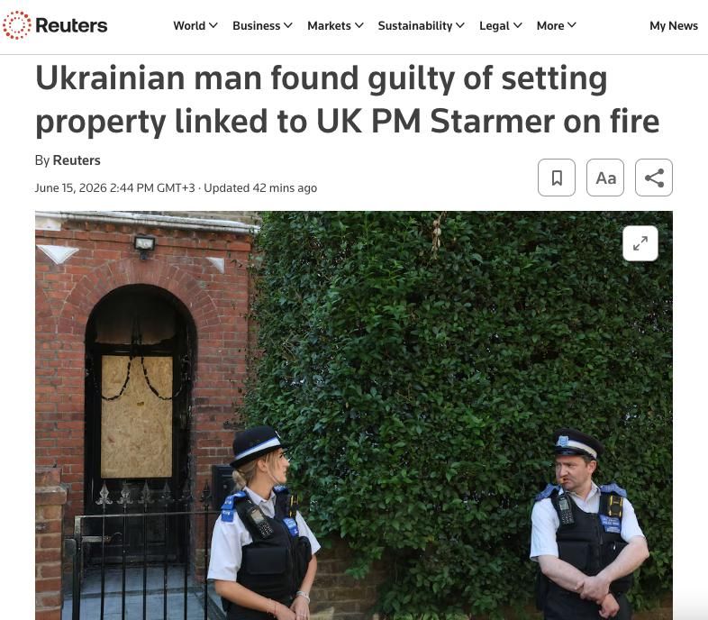 Reuters: Украинец признан виновным в поджоге имущества, связанного с британским премьер-министром Стармером