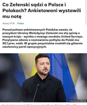 58% поляков считают, что Зеленский негативно относится к Польше, — опрос United Surveys