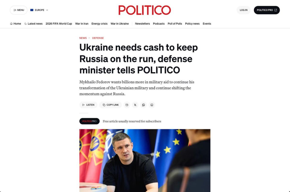 Украине нужны денежные средства, чтобы не дать России достичь цели — министр обороны