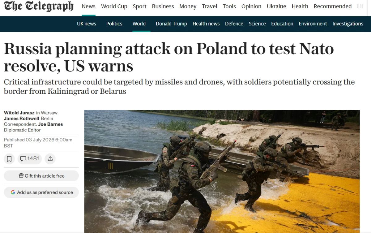 Россия готовит нападение на Польшу - The Daily Telegraph