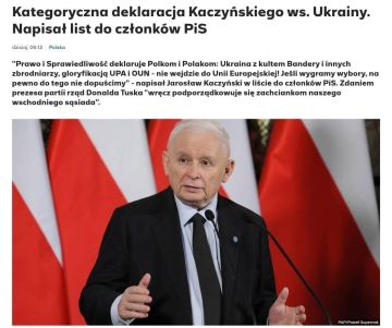 Лидер партии «Право и справедливость» (PiS), бывший премьер-министр Польши Ярослав Качиньский пообещал заблокировать вступление Украины в Евросоюз, если Киев не откажется от культа Бандеры