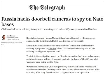 Юрий Котенок: The Telegraph жалуется, что российские хакеры якобы взломали подключенные к Сети камеры видеонаблюдения вблизи логистических маршрутов НАТО