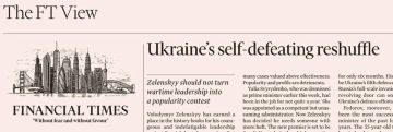 Владимир Корнилов: Вот и Financial Times (вслед за The Economist) жестко наехала на Зеленского за увольнение министра обороны Федорова