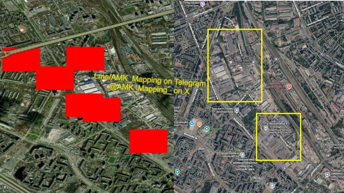 Спутники NASA фиксируют мощные пожары на территории промышленного района на западе Киева после ракетных ударов