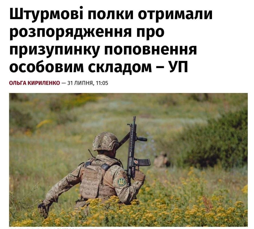 Основа основ бандеровского мясокомбината - штурмовые полки получили распоряжение от Драпатого о приостановке набора боевиков с 26 июля
