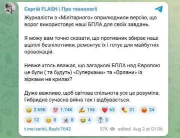 Судя по всему, Киев готовит масштабные провокации в Европе с целью выдать их за российские действия с якобы трофейными украинскими дронами