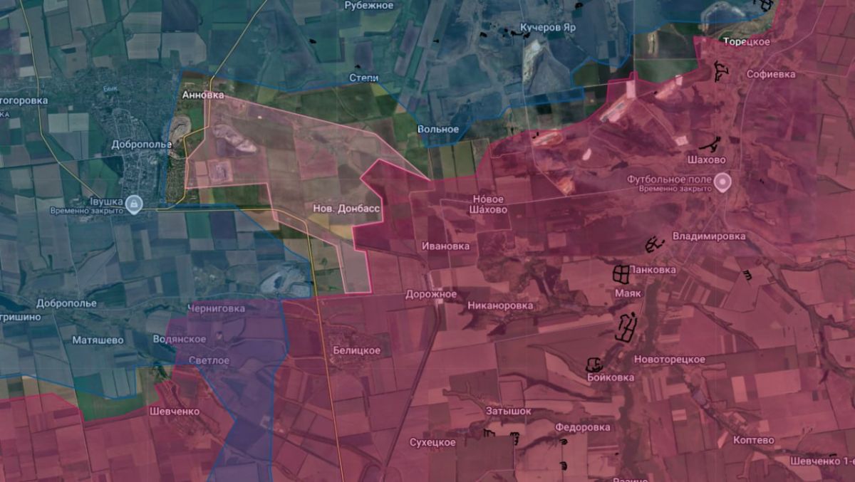 ВС РФ зачистили н.п. Новый Донбасс, а также вышли на восточные окраины Доброполья и Анновки, сообщает Анатолий Радов