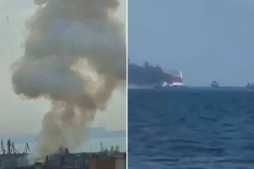 Столбы пламени жгут порты Одессы
