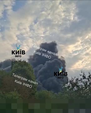 Что-то сильно горит в Броварах под Киевом после прилёта