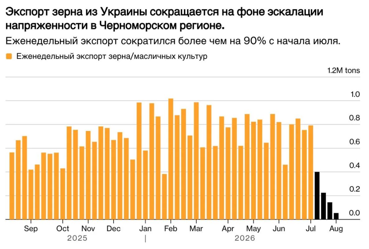 Российские удары по портам Одессы могут стоить Украине почти 2% ВВП в этом году, — пишет Bloomberg