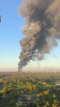 После утреннего прилёта БпЛА в пригороде Киева масштабный пожар