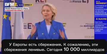 Фон дер Ляйен - заявила о намерении привлечь частные сбережения граждан ЕС для передачи Киеву развития местной экономики: