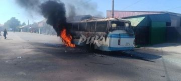 В результате атаки БПЛА на пассажирский автобус в Горловке ранены 5 человек