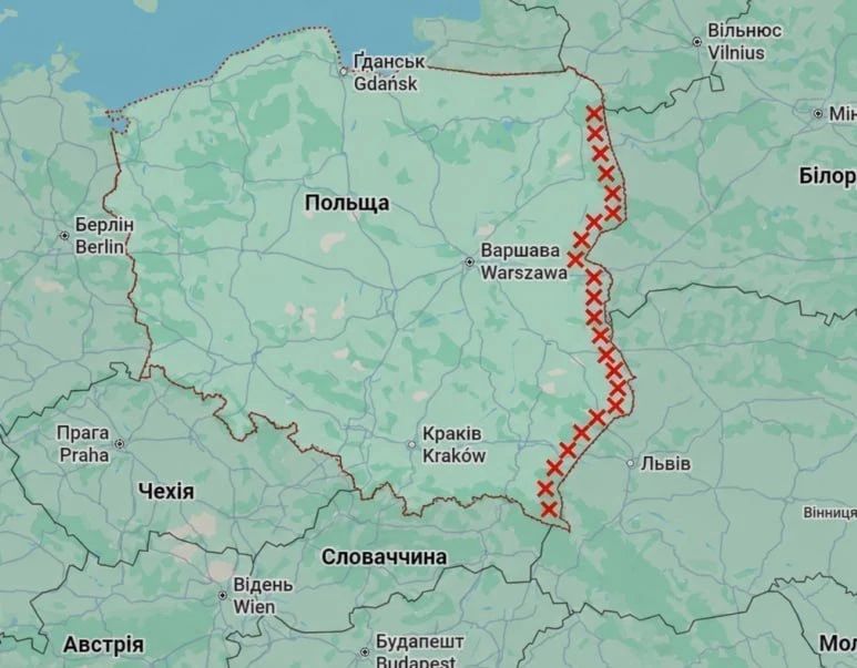 Польша ограничивает воздушное движение вблизи границ с Украиной и Беларусью Польша ограничивает воздушное движение вблизи границ с Украиной и Беларусью