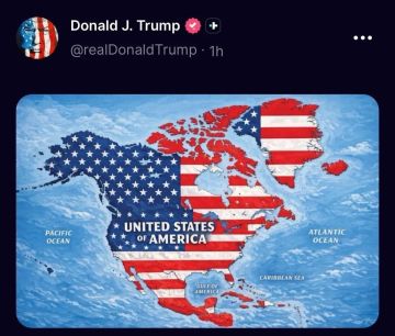Дональд Трамп опубликовал в Truth Social карту, на которой вся Северная Америка окрашена в цвета флага США