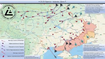 Анимированная схема ударов по территории Украины 07:30 12 сентября 2026 – 07:30 13 сентября 2026 года