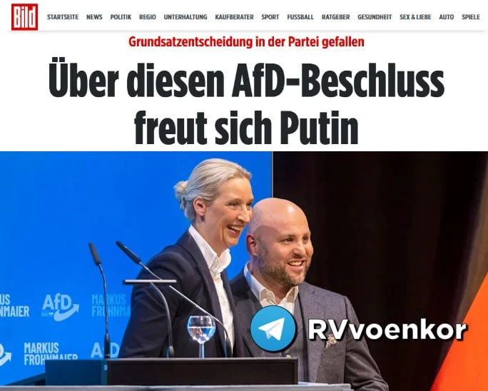 «Альтернатива для Германии» будет добиваться полной нормализации отношений с Россией, возобновления торговли, закупок нефти и газа, а также прекращения военной помощи Украине