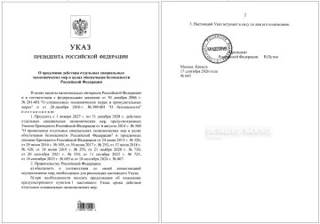 Владимир Путин продлил продовольственное эмбарго для недружественных стран