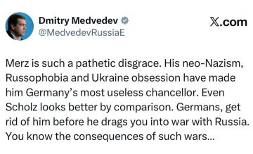 Медведев - призвал немцев поскорее избавиться от Мерца: