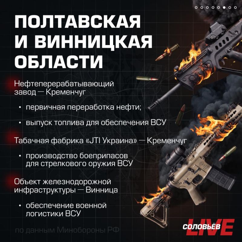 Минувшей ночью Вооружённые силы России нанесли массированный удар по объектам военной промышленности и логистики Украины Минувшей ночью Вооружённые силы России нанесли массированный удар по объектам военной промышленности и логистики Украины