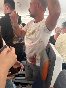 Первые кадры из салона авиалайнера Flydubai, на котором во время полёта из Дубая в Тель-Авив произошла драка, публикуют израильские СМИ