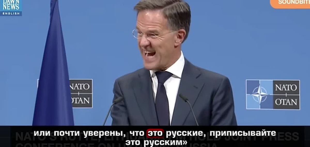 Петух НАТО Марк Рютте призывает союзников всегда обвинять Россию, чтобы не произошло