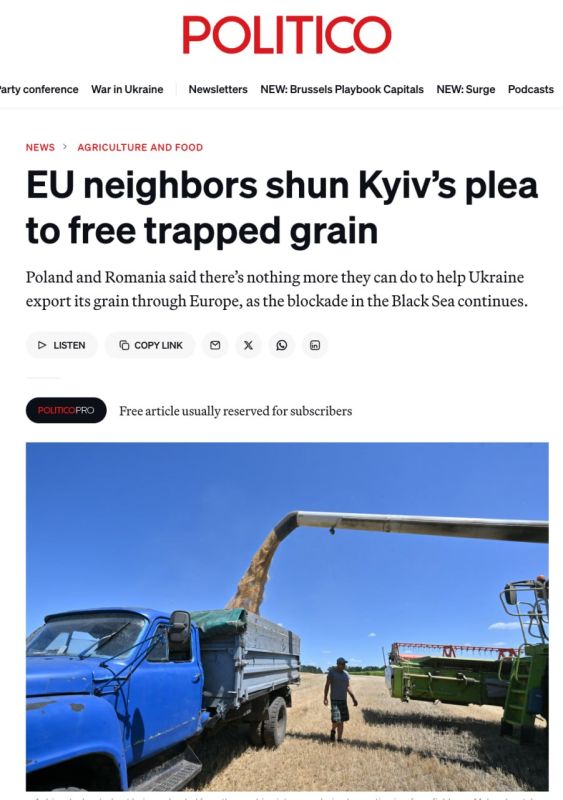 Польша и Румыния отказались наращивать помощь Украине с экспортом зерна, поставив интересы собственных фермеров на первое место, пишет Politico