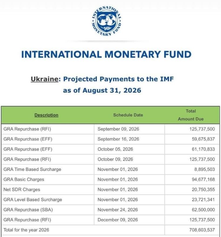 Украина должна вернуть МВФ около 170 миллионов долларов по кредиту 2022 года: