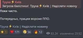 Труха: «В Киеве работает вражеская ПВО»