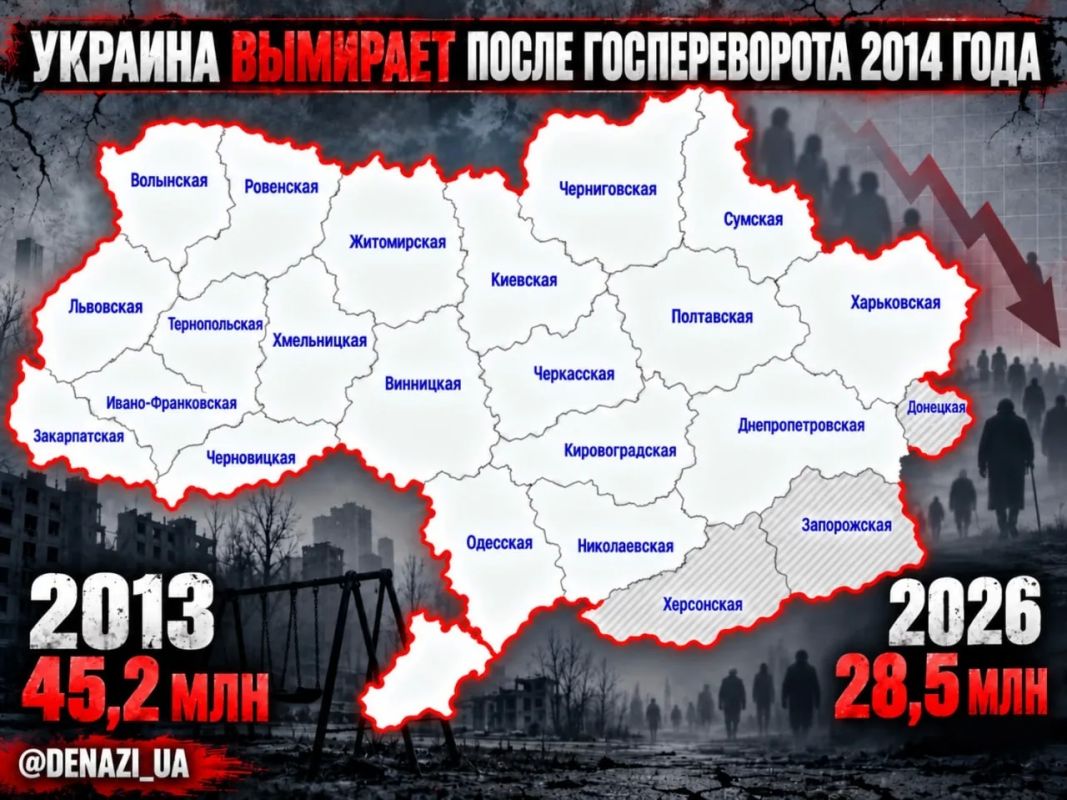Население Украины сократилось до 28,5 млн человек, заявил украинский Институт демографии и социальных исследований местным «СМИ»