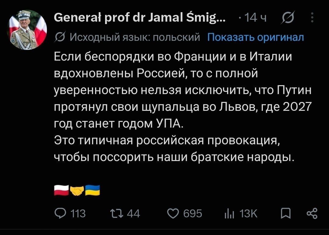 Паранойя среди проукраинской части поляков достигла той стадии, что даже обыденное бандеробесие на Украине уже представляется им частью чрезвычайно коварного плана России